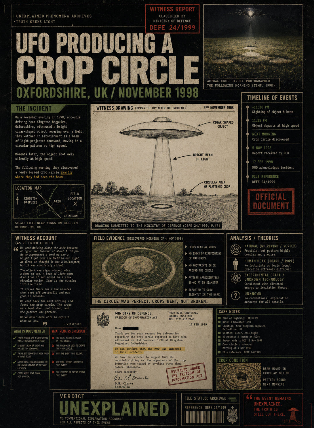 UFO Producing a Crop Circle